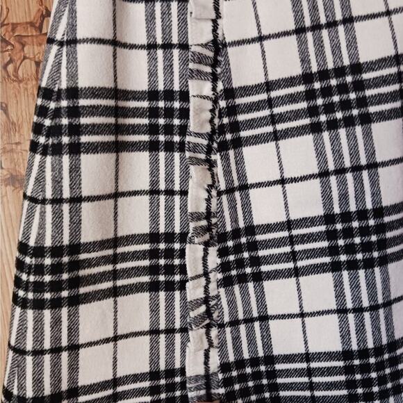 Loft Tartan Plaid Ruffle Detail Wool Blend Skirt Size 6p - Picture 2 of 9